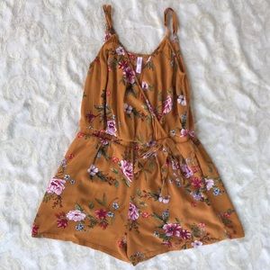 yellow floral romper